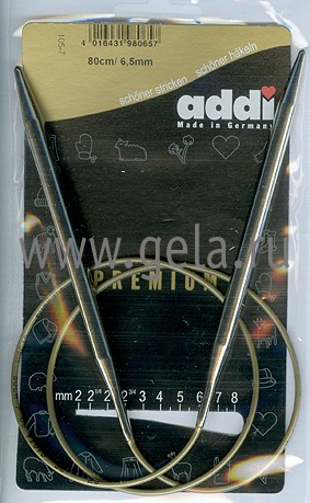 Спицы ADDI круговые супергладкие никель 80 см 105-7