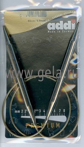 Спицы ADDI круговые супергладкие никель 80 см 105-7