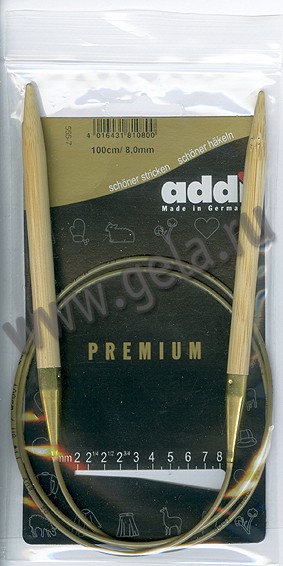 Спицы ADDI круговые бамбук 100 см 555-7