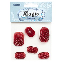 Пуговицы Magic buttons Розочки Бордо