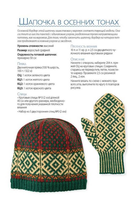 Варежки и шапочки в технике «Жаккард»: Вяжем спицами