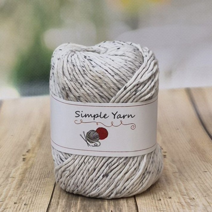 Пряжа Simple Yarn Малатья цвет Белый с серыми непсами