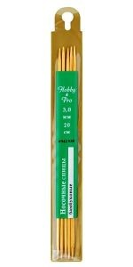 Спицы Hobby&amp;Pro носочные бамбук 20 см 5 шт. 