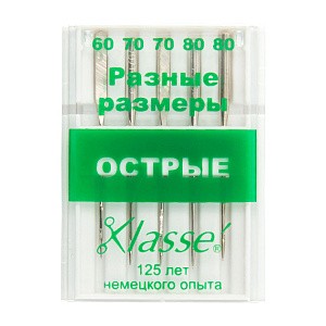 Иглы для бытовых швейных машин Микротекс № 60, 70, 80
