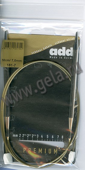 Спицы ADDI с фиксаторами на лесках 50см 181-7