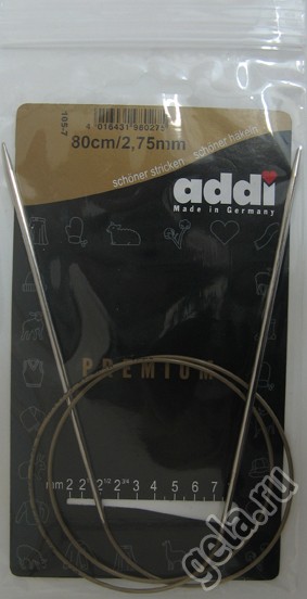 Спицы ADDI круговые супергладкие никель 80 см 105-7