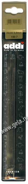 Спицы ADDI чулочные алюминий 20 см 150-7
