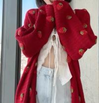 Кардиган красный вязанный
