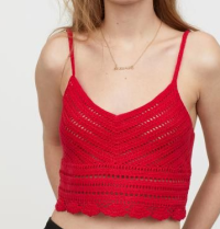 Красный вязанный топ